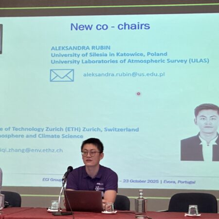 ACTRIS ECI activity in Evora. Left: Aleksandra Rubin from University of Silesia in Katowice. Right: Cuiqi Zhang from ETH